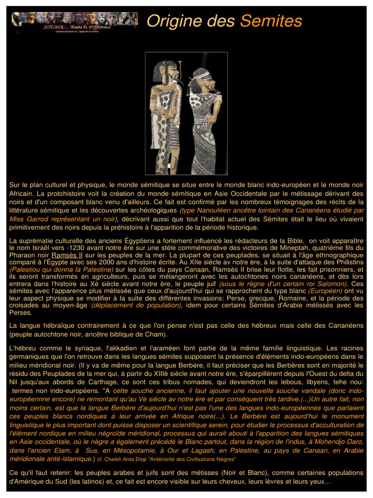 Origine Des Semites | PDF | Canaan | Berbères
