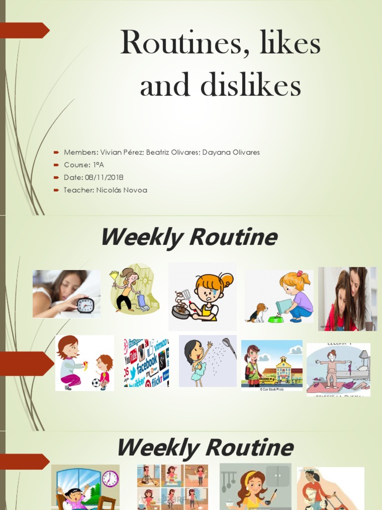 Weekly Routines and Preferences | PDF