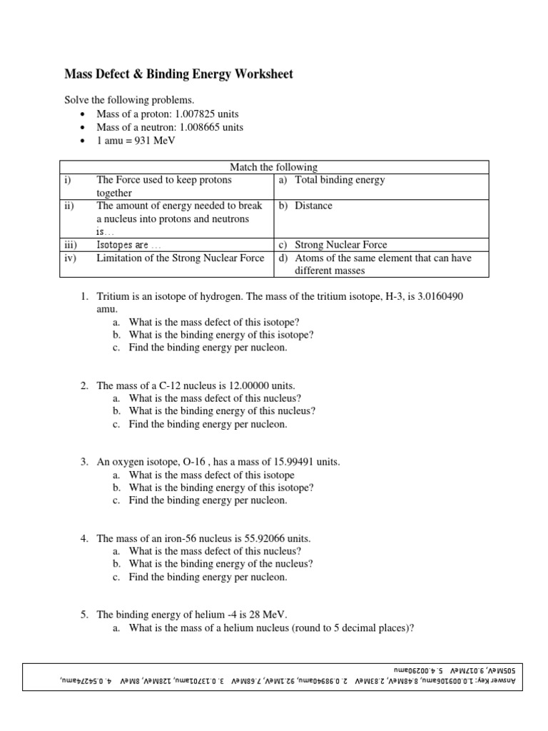 Be And Md Worksheet Nuclear