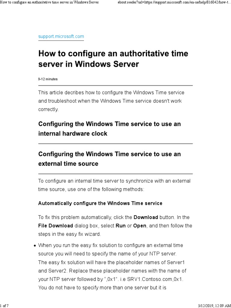 How To Configure An Authoritative Time Server in Windows Server PDF