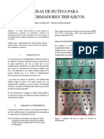 Pruebas de Rutina para Transformadores Trifasicos