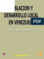 Población y Desarrollo Local en Venezuela