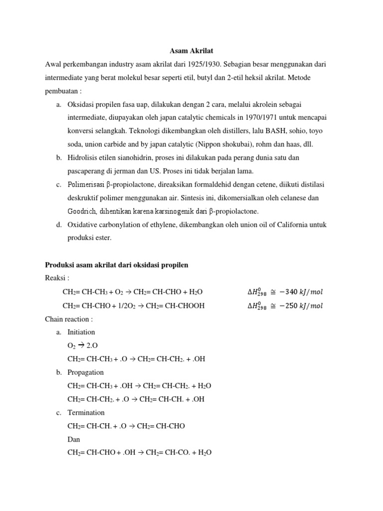 Asam Akrilat | PDF