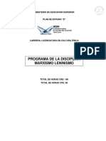 Programa de La Disciplina Marxismo-Leninismo