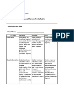 Shakespeare Profile Rubric