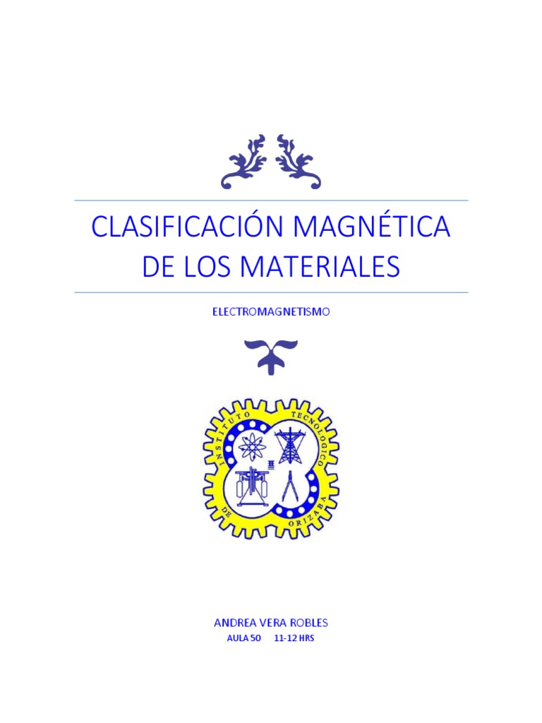 Clasificación Magnética de Los Materiales
