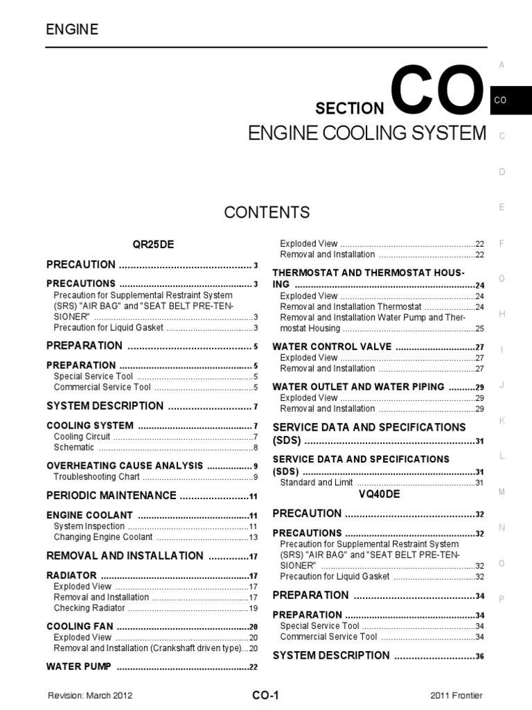 Nissan Frontier Engine Cooling Guide | PDF | Airbag | Radiator