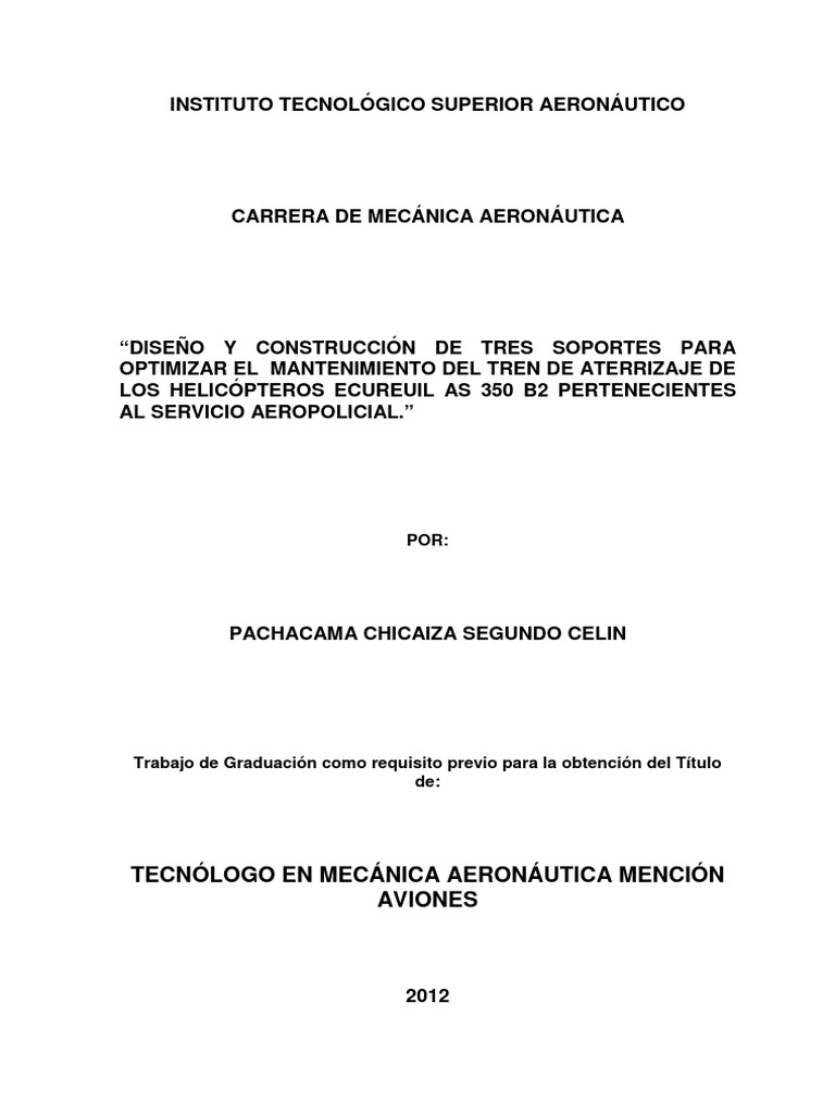 T Espe Itsa 000183 Pdf Helicoptero Rieles