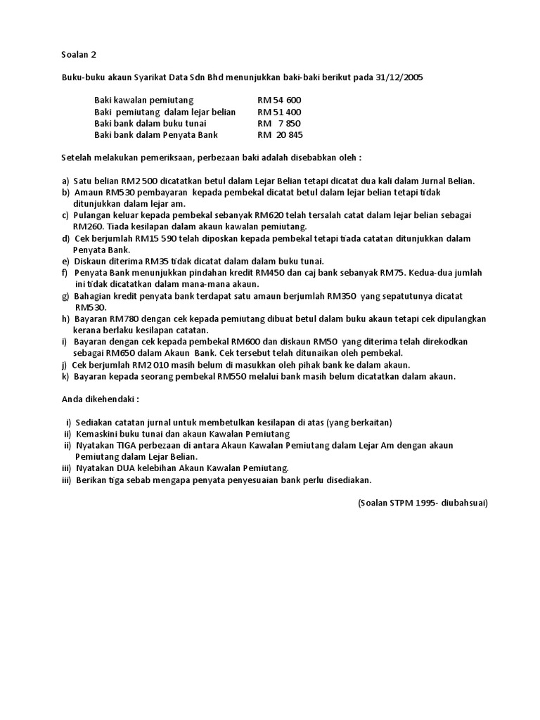 Latihan Akaun Kawalan Pdf
