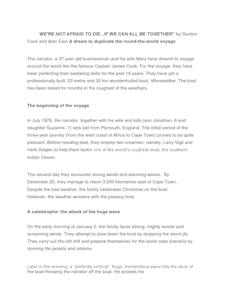 We Are Not Afraid To Die Pdf Ships Nature