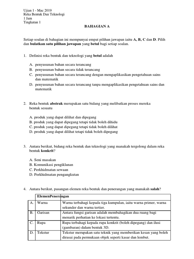 Ujian 1 Rbt Ting 1 2019 Pdf