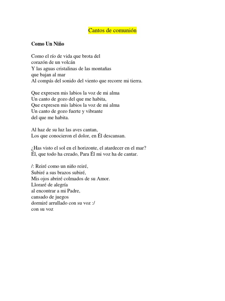 Cantos de Comunion | PDF