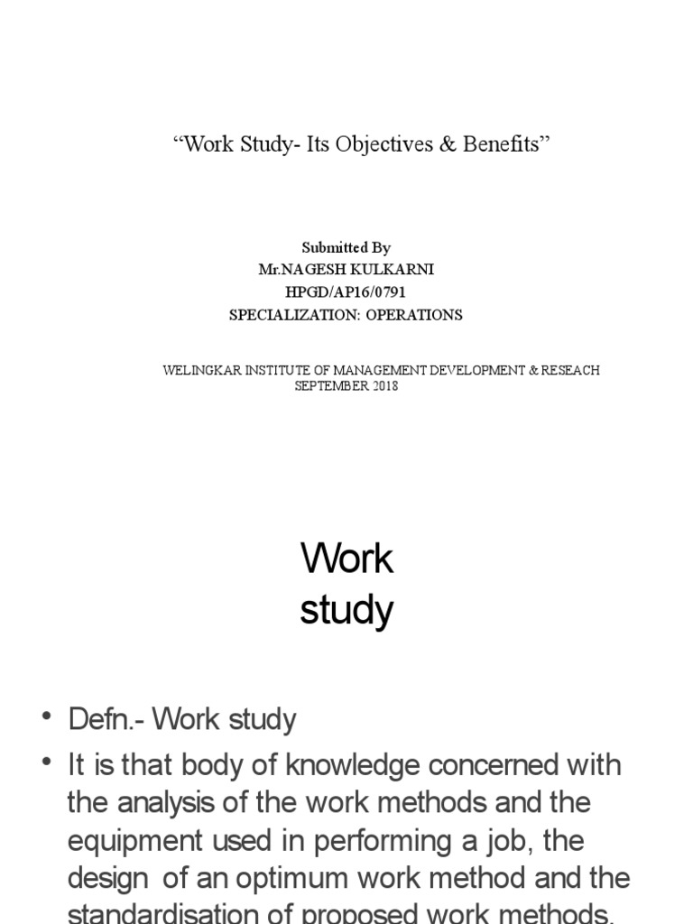 Work Study Project | PDF | Employment | Economies
