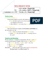 +) S + V1s +) S + To Be + Noun/Adj. - ) S + Do/Does + V1 - ) S + To Be + NOT + Noun/Adj. ?) Do/Does + S + V1? ?) To Be + S + Noun/Adj?