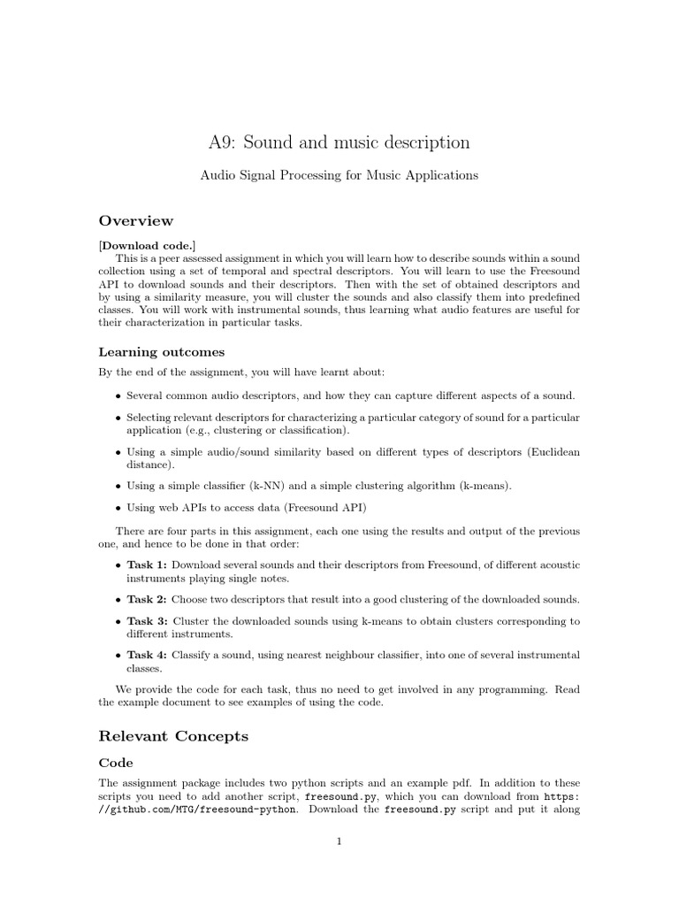 Audio Processing for Musicians | PDF | Cluster Analysis | Statistical ...