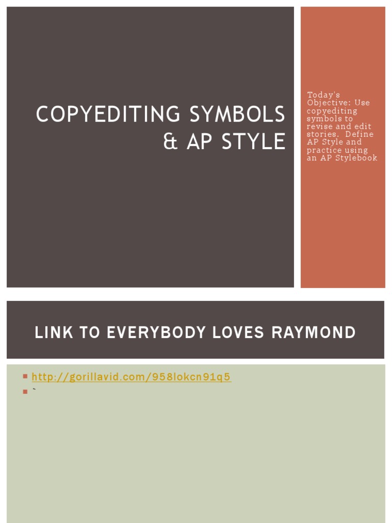 Copyediting Symbols and AP Style.ppt | Copy Editing | Writing
