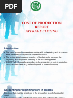 9 Cost of Production Report AVERAGE