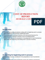 9 Cost of Production Report AVERAGE