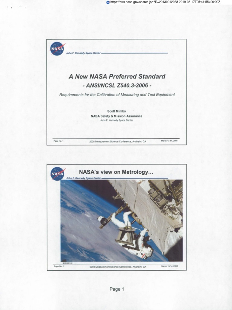 Z5403 Nasa PDF Calibration Risk Management