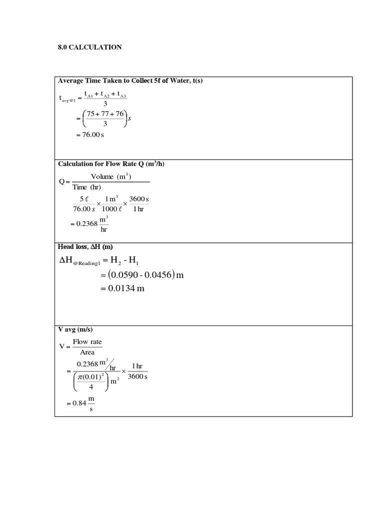Frictional Loss Calculation | PDF