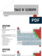Periodic Table of Elements - Questions