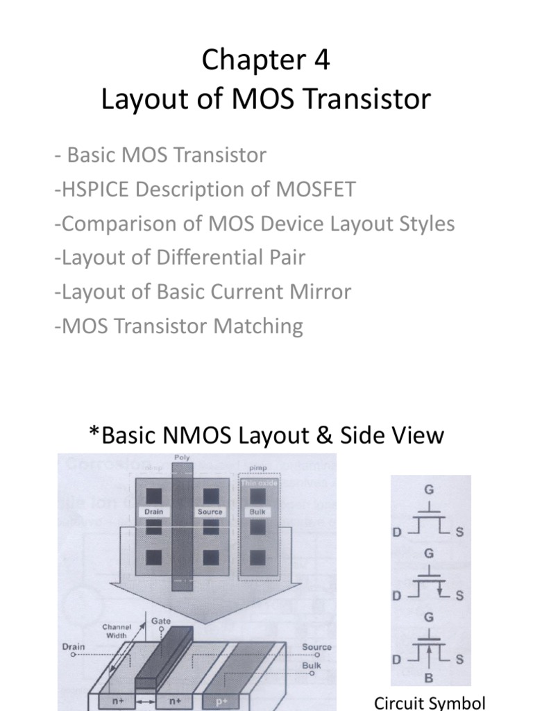 C4 Layout of MOS Transistor PDF Mosfet Bipolar Junction Transistor