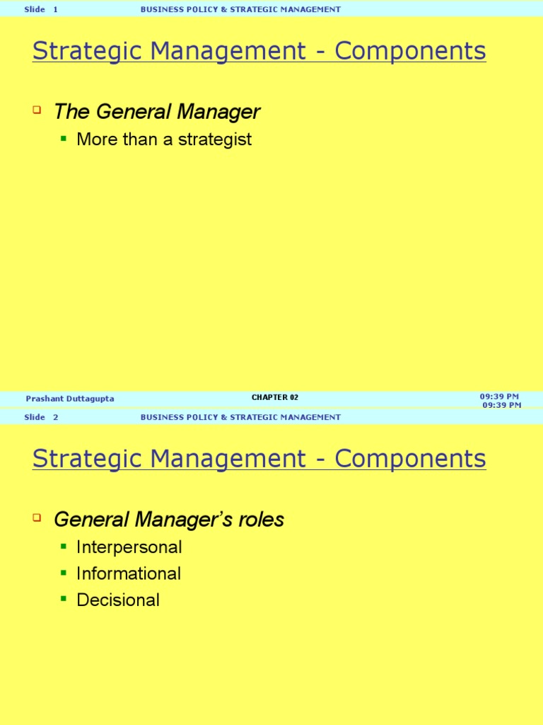 Strategic Management Components Overview | PDF | Strategic Management ...