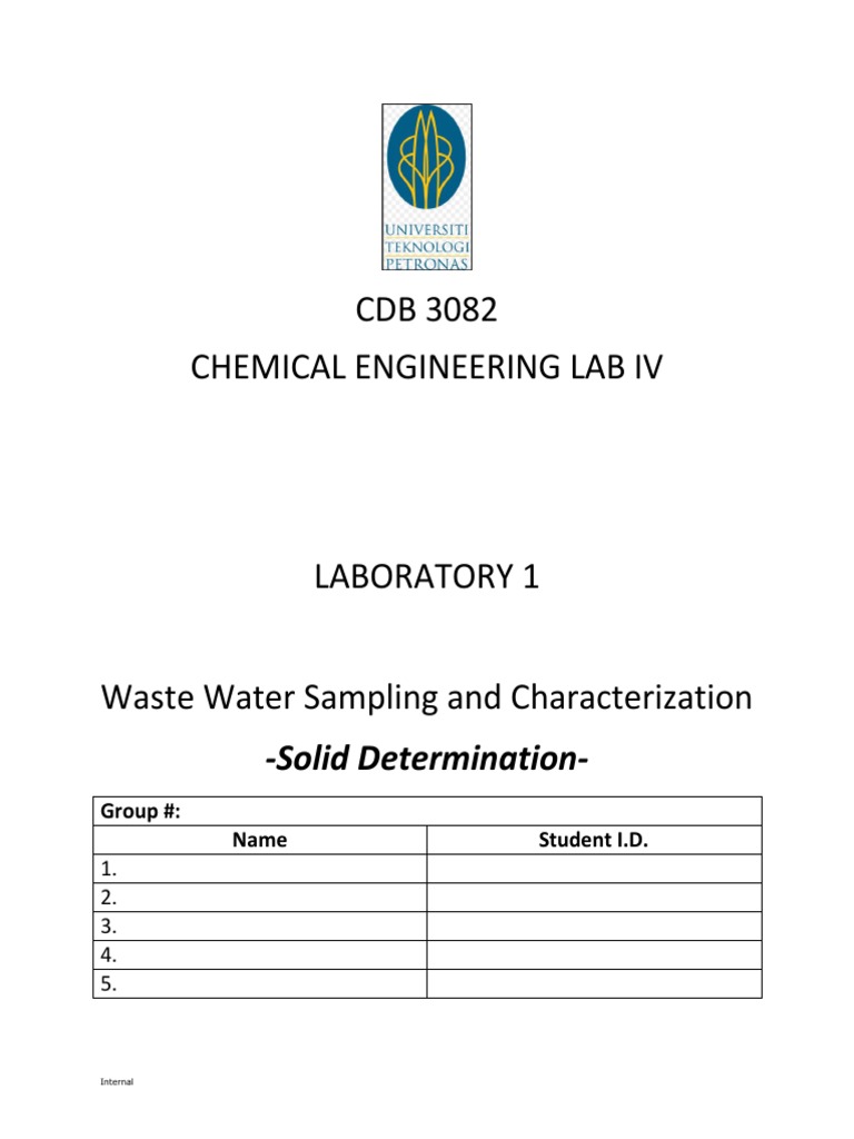 Characterization of Wastewater Samples Through Solids Determination ...