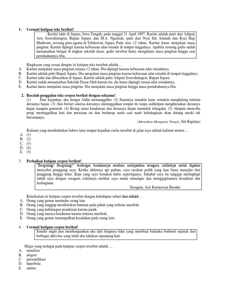 1 Cermati Kutipan Teks Berikut