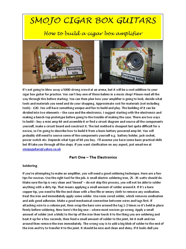 How To Make A Cigar Box Amplifier PDF Electrical Connector Amplifier