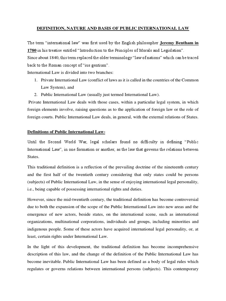 Nature and Basis of International Law | PDF | International Law ...