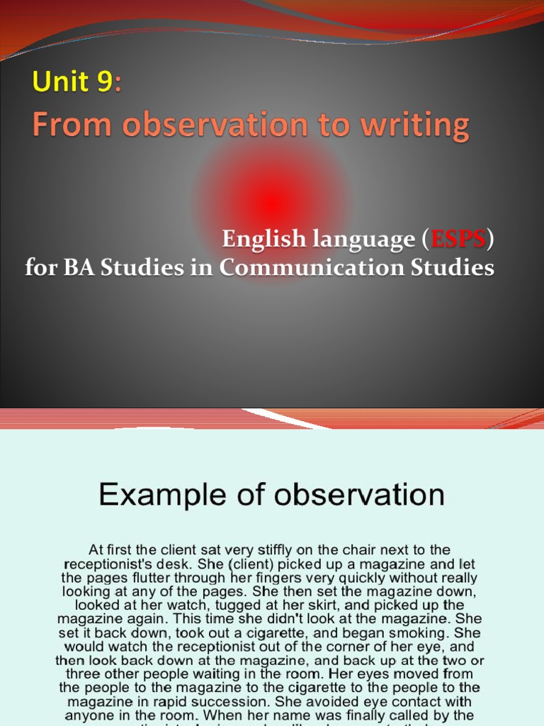 How to Write an Observation Essay | PDF | Observation | Senses