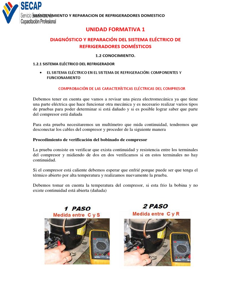 Manual Mantenimiento Nevera | PDF | Relé | Inductor