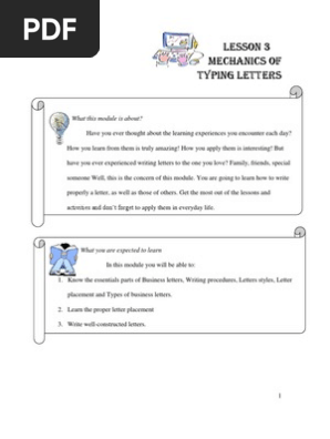 Mechanics in Typing Business Letters