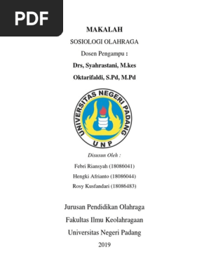 Makalah Sosiologi Olahraga Docx