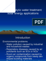 Photocatalytic Water Treatment: Solar Energy Applications