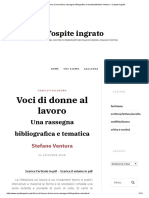 Voci Di Donne Al Lavoro Una Rassegna Bibliografica e Tematica Stefano Ventura - L'Ospite Ingrato