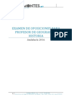 Examen Oposiciones Geografía e Historia Andalucía 2016