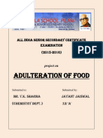 Adulteration of Food: All India Senior Secondary Certificate Examination (2015-2016)