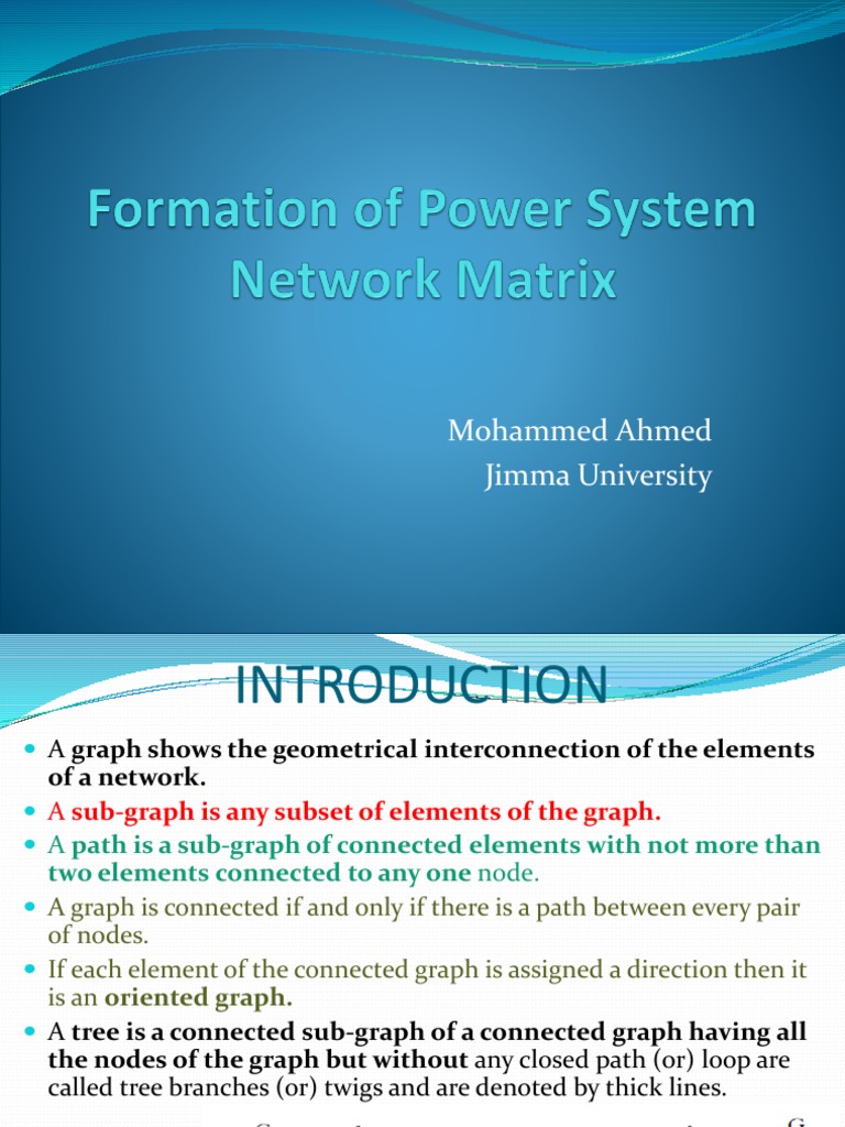 Formation of Power System Network Matrix | PDF | Matrix (Mathematics ...