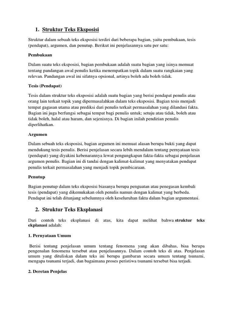1 Struktur Teks Eksposisi Pembukaan