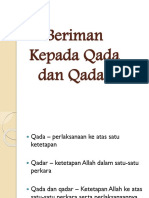 Beriman Kepada Qada Dan Qadar