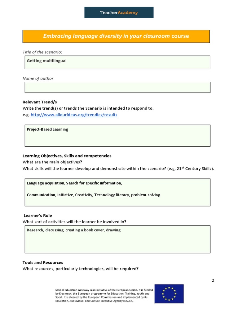 Multilingual Classroom Project | PDF
