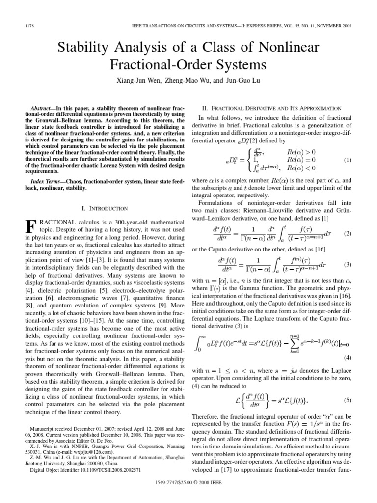 Stability Analysis of A Class of Nonlinear | PDF | Chaos Theory ...