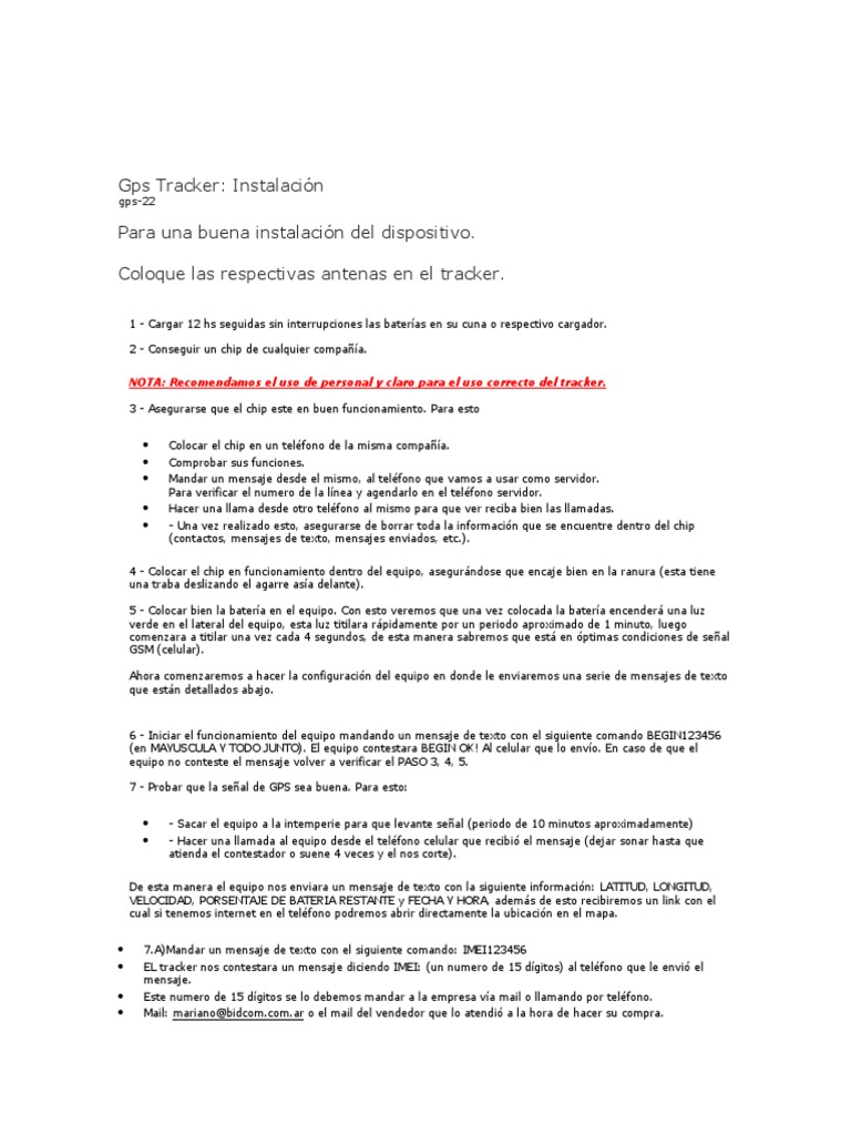 Instalación de GPS Tracker paso a paso | PDF | Teléfonos móviles ...