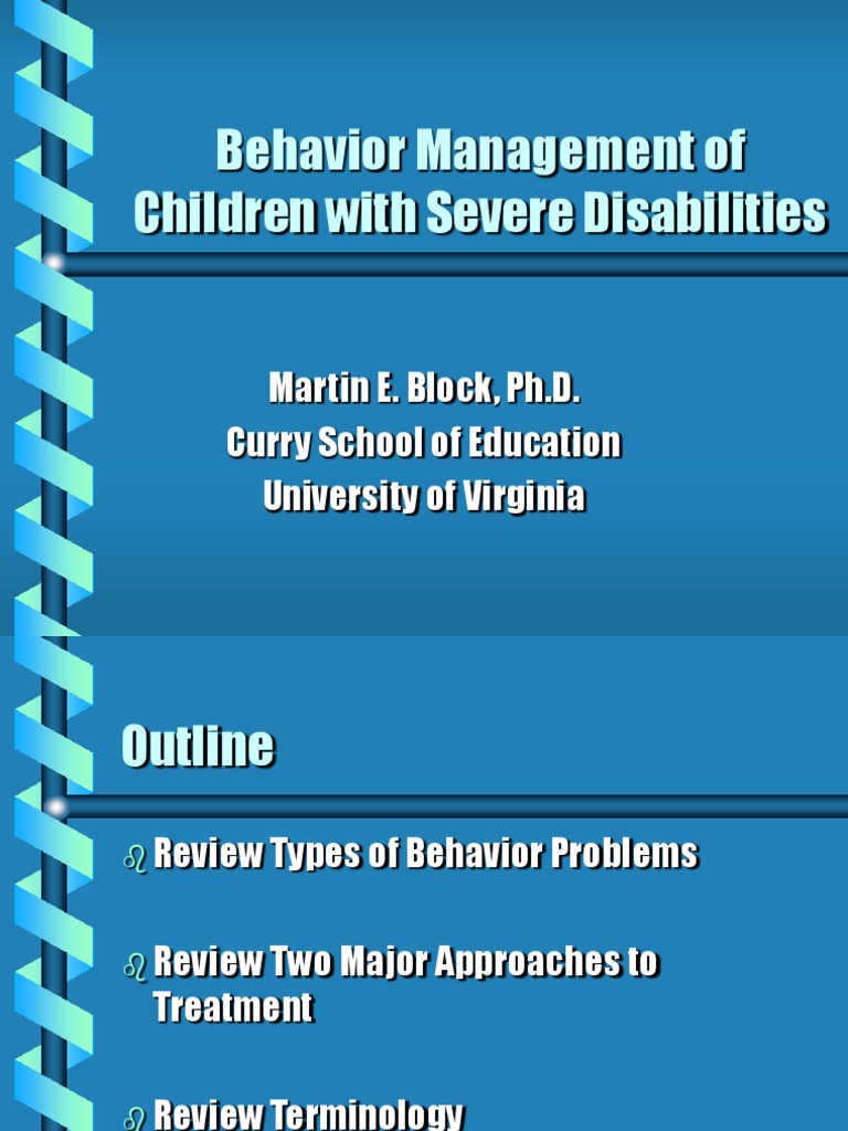 Behavior Management of Children With Severe Disabilities | PDF ...