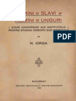 Nicolae Iorga - Romîni Și Slavi Romîni Și Unguri - Două Conferințe Ale Institutului Pentru Studiul Europei Sud-Orientale PDF