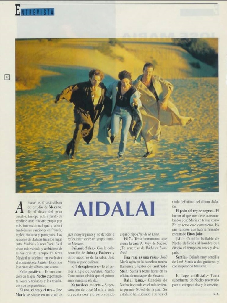 Mecano Entrevista En El Gran Musical 6 De 6 Ai Dalai Cancion Por Cancion scribd