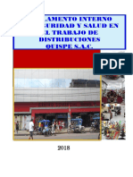 Reglamento Interno de SST de Distribuciones Quispe S A C PDF