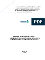 I.E La Victoria Electrico Memoria de Calculo PDF